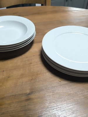 Ionia Hellas vintage porcelain plate set, 8 pieces, embossed design