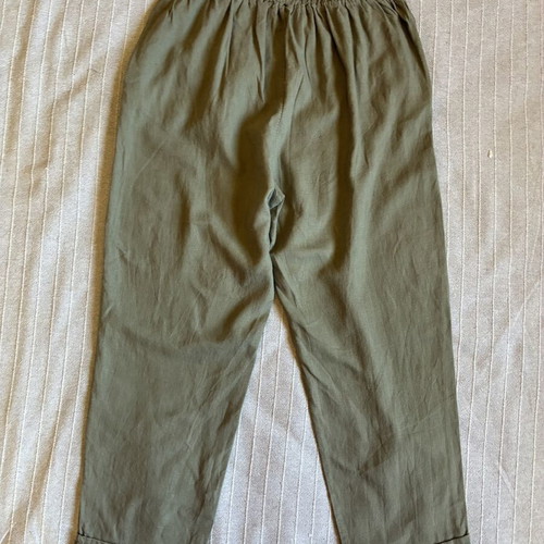 ALE Khaki Linen Blend Pleated Cropped Pants size S, like new