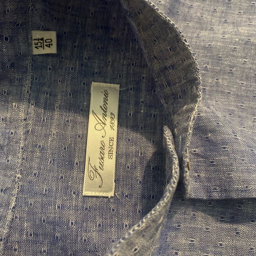 Fusaro Antonio 100% linen shirt with mandarin collar, like new