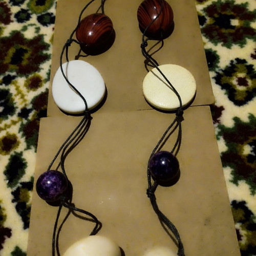 Necklace used, black and silver pendant