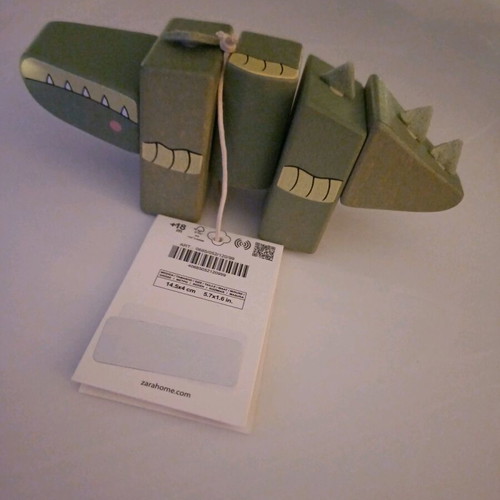 Wooden Zara Home dinosaur new with gift book