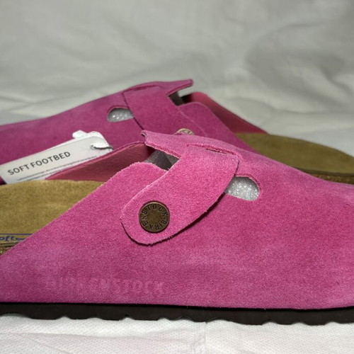 Birkenstock Boston BS Rose Red Suede Clogs brand new with tags
