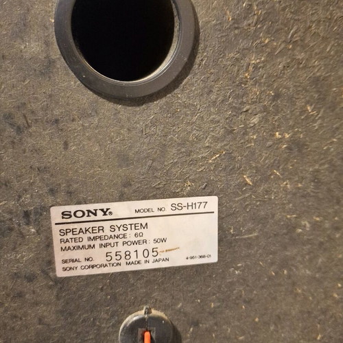 Sony SS-H177 speakers used, set of 2, 50 watt, wooden frame