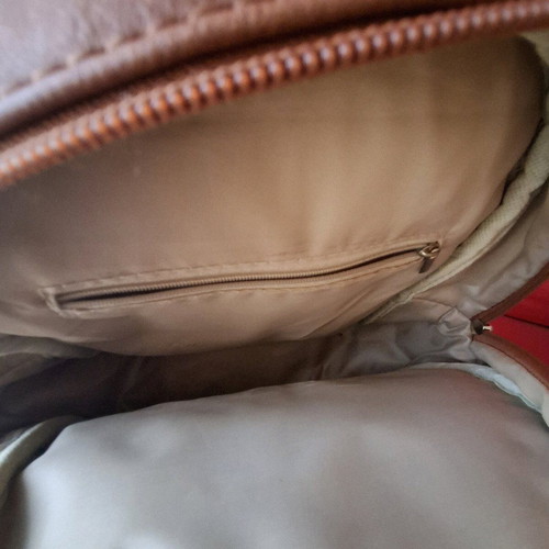 Καφέ backpack από δερματίνη σαν καινούργιο