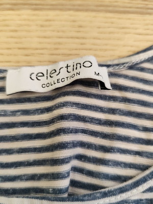 Celestino striped crop top M/L, white and blue