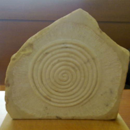 Marble spiral sculpture with wooden base, like new, desk decor