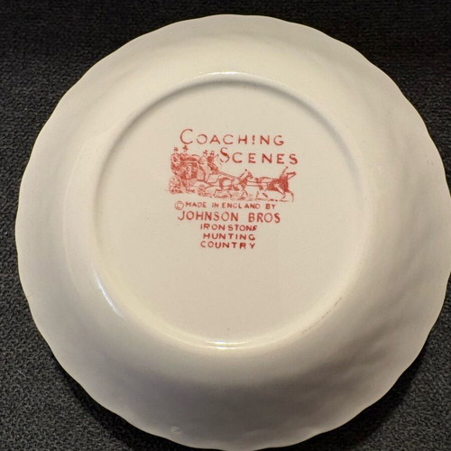 Johnson Bros Coaching Scenes set of 4 ironstone bowls used