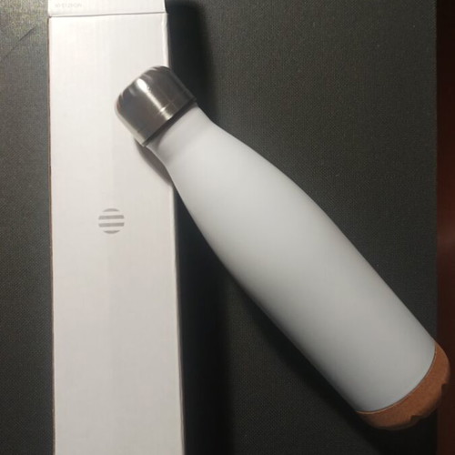 White thermos with cork base new