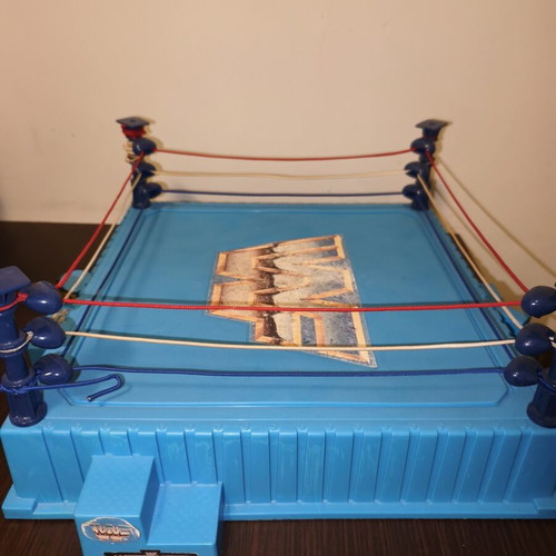Wwf Hasbro Blue Ring and Wrestling Belt used