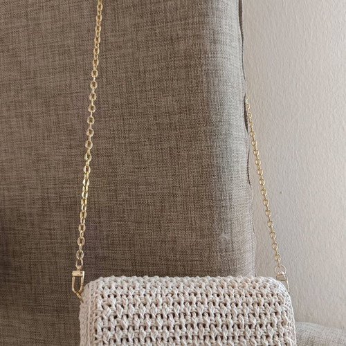 Handmade shoulder bag beige with lining new