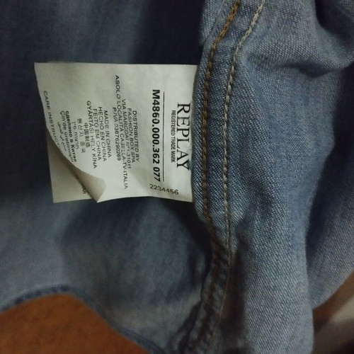 Replay M4860 Western Shirt XL like new, blue denim