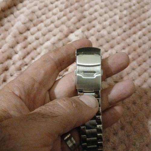 Metal watch bracelet new, stainless steel with double clasp