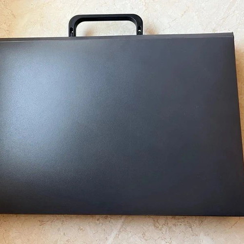 Briefcase plastic, like new, gray, size 38x27x4 cm