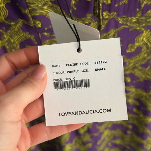 Love+Alicia dress new with tags, size S, purple and yellow