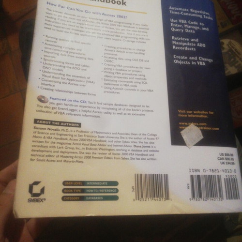 Access 2002 VBA Handbook used with CD