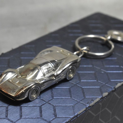 Vintage Ferrari Shell keychain used with metal car collectible