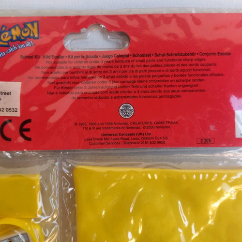 Pokemon σχολικό σετ 1999 Nintendo καινούργιο