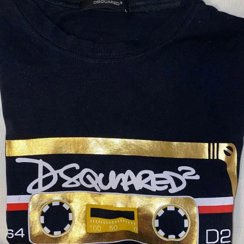 Dsquared2 summer collectible men's t-shirt size L like new, black