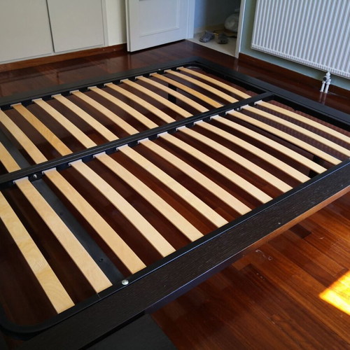 Double bed wenge with 2 nightstands and drawers like new