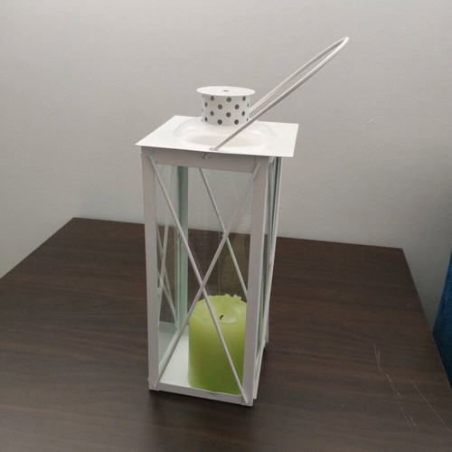 White metal table lantern like new