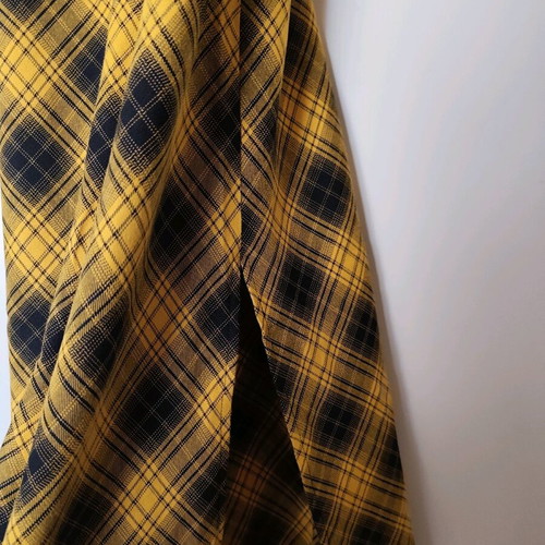 Bershka Plaid Midi Dress XS like new, yellow-black