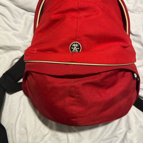 Crumpler backpack like new, red laptop and camera bag with removable cases