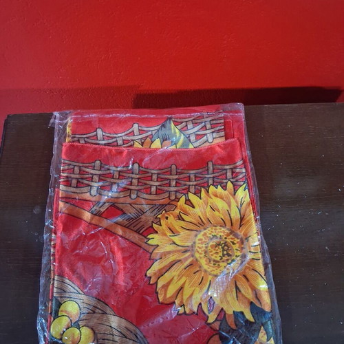 Floral red scarf new, in packaging