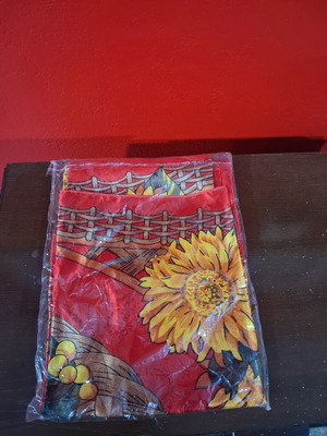 Floral red scarf new, in packaging