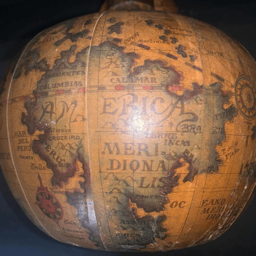 Vintage wine bottle used with Old World map design