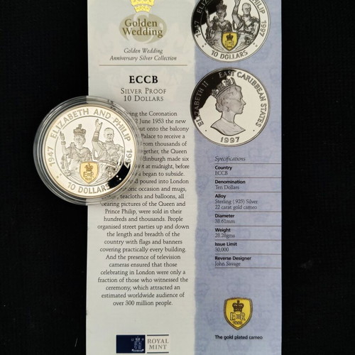 1997 East Caribbean States Silver Proof coin like new with COA