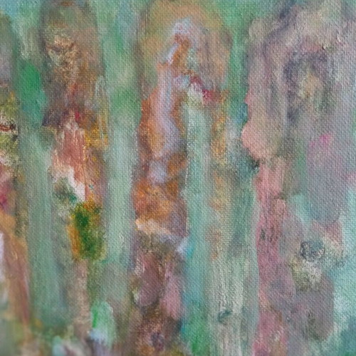 Painting by Aikaterini Tsatsaronaki oil on cardboard like new