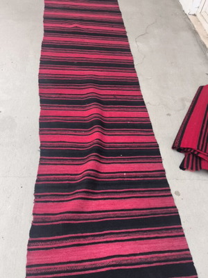 Handmade wool runner rug used 4.60 x 0.80 m