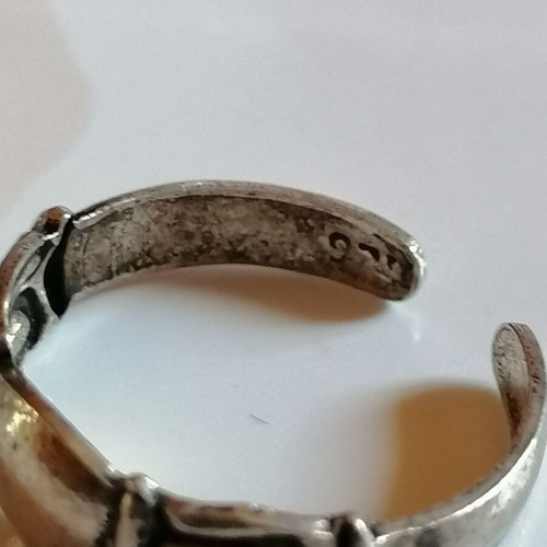 925 Silver Boho Toe Ring new with embossed design