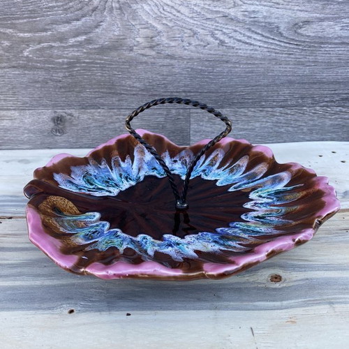 German porcelain tray used with handle, handmade
