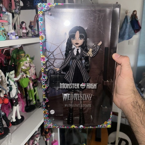 Monster High Wednesday Addams doll with costume box