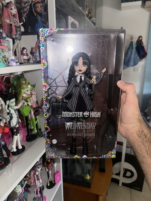 Monster High Wednesday Addams doll with costume box