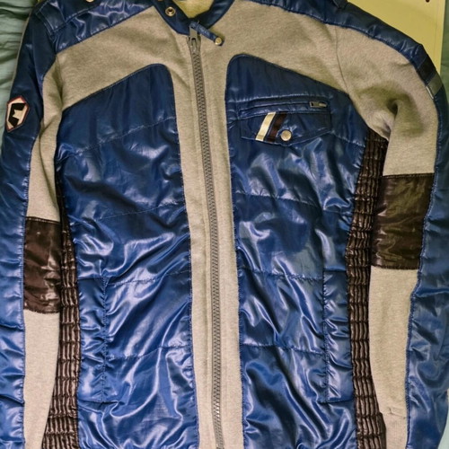 Energie Sixty Blue Puffer Moto Jacket used