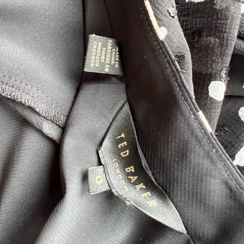 Ted Baker black polkadot dress like new, size XS