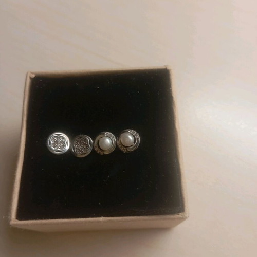 Silver earrings new, 2 pairs in their box