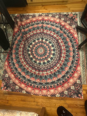 Fabric mandala wall hanging like new, size 150x120