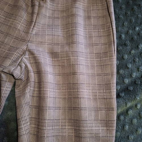 Zara women's checked pants medium like new, beige brown