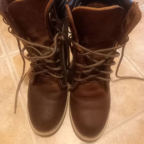 Leather boots Adam's Shoes used, brown, size 37