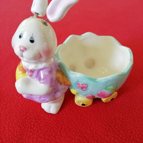 Easter egg holder bunny used, ceramic