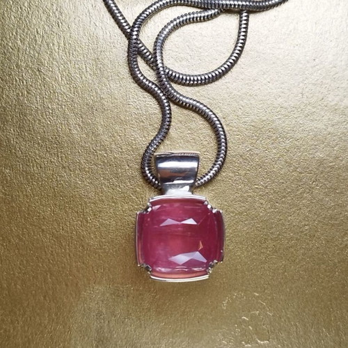 Handmade necklace with rare 10.75 carat Afghan rubellite