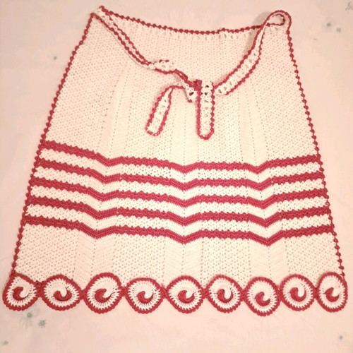 Crocheted embroidered apron new with beautiful design