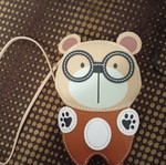 Children's crossbody bag bear new, brown multicolor