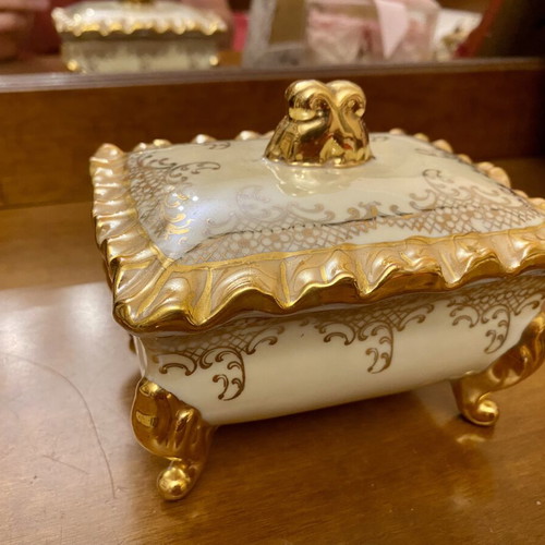 Vintage Japanese Jewelry Box 24k Gold from Greek Royal Palaces mint condition