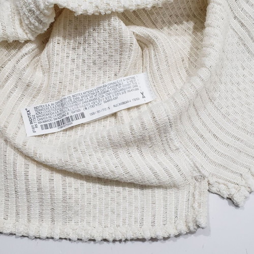 ZARA knitted mesh men's shirt short sleeve new, size S, beige