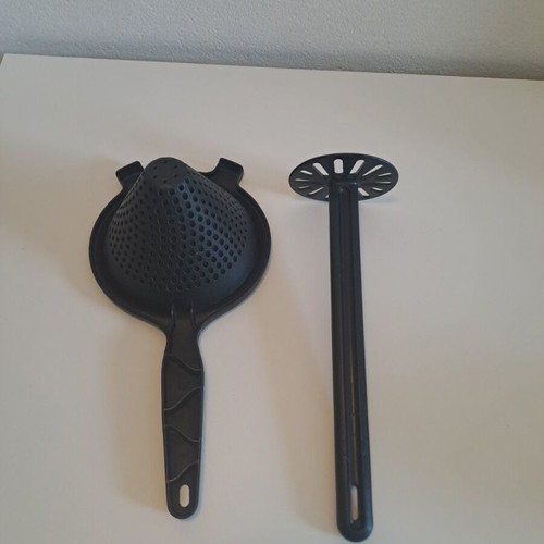 Tupperware colander and potato masher for puree, berries and fruits, gift Ikea holder