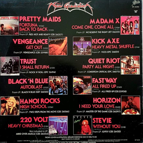 New Gladiators LP used, metal, Epic Records 1985
